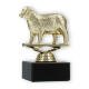 Pokal Kunststofffigur Schaf gold auf schwarzem Marmorsockel 11,8cm