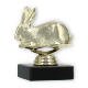 Pokal Kunststofffigur Hase gold auf schwarzem Marmorsockel 10,2cm