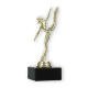 Troféu figura de plástico moderno dançando ouro sobre base de mármore preto 17,6cm