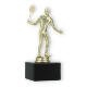 Pokal Kunststofffigur Badmintonspieler gold auf schwarzem Marmorsockel 17,0cm