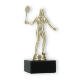Pokal Kunststofffigur Badmintonspielerin gold auf schwarzem Marmorsockel 16,0cm