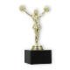 Pokal Kunststofffigur Cheerleader Tanz gold auf schwarzem Marmorsockel 17,3cm