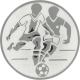 Emblème en aluminium gaufré argent 25mm - match de foot