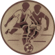 Aluminum emblem embossed bronze 25mm - soccer match