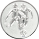 Emblème en aluminium gaufré argent 25mm - match de foot 3D