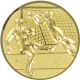 Gold embossed aluminum emblem 25mm - Goal shot 3D