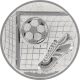 Silver embossed aluminum emblem 25mm - Football goal