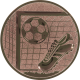 Bronze embossed aluminum emblem 25mm - Football goal