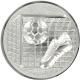 Emblema em alumínio com relevo prateado 25mm - Golo de futebol 3D