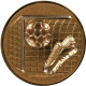 Emblema de alumínio em relevo bronze 25mm - baliza de futebol 3D