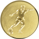 Alu emblem embossed gold 25mm - soccer player 3D
