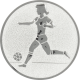 Silver embossed aluminum emblem 25mm - Football ladies