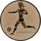 Bronze embossed aluminum emblem 25mm - Football ladies