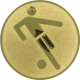 Alu emblem embossed gold 25mm - soccer pictogram