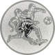 Silver embossed aluminum emblem 50mm - Football duel
