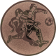 Emblème en aluminium embossé bronze 50mm - Duel de football