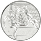 Silver embossed aluminum emblem 50mm - Goal shot 3D