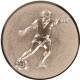 Alu emblem embossed bronze 50mm - soccer player 3D