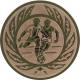 Aluminium emblem embossed bronze 50mm - soccer game in wreath