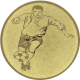 Alu emblem embossed gold 50mm - soccer player
