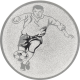 Alu emblem embossed silver 50mm - soccer player