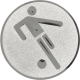 Alu emblem embossed silver 50mm - soccer pictogram