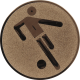 Alu emblem embossed bronze 50mm - soccer pictogram