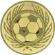 Alu emblem embossed gold 25mm - A soccer in a wreath