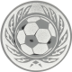 Alu emblem embossed silver 25mm - A soccer in a wreath