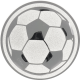 Silver embossed aluminum emblem 25mm - A soccer