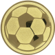 Embossed gold aluminum emblem 50mm - A soccer