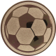 Aluemblem geprägt bronze 50mm - Ein Fußball
