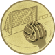 Aluemblem geprägt gold 25mm - Handball neutral