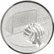 Aluemblem geprägt silber 25mm - Handball neutral 3D