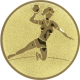 Aluemblem geprägt gold 25mm - Handball Damen