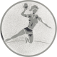 Aluemblem geprägt silber 25mm - Handball Damen