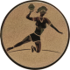 Bronze embossed aluminum emblem 25mm - Handball ladies