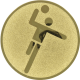 Aluemblem geprägt gold 25mm - Handball Piktogramm