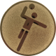Bronze embossed aluminum emblem 25mm - Handball pictogram