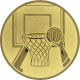 Aluemblem geprägt gold 25mm - Basketballkorb