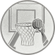Aluemblem geprägt silber 25mm - Basketballkorb