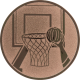 Aluminum emblem embossed bronze 25mm - basketball hoop