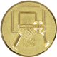 Aluemblem geprägt gold 25mm - Basketballkorb 3D