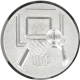Emblème en aluminium gaufré argent 25mm - Panier de basket 3D