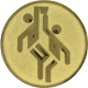 Aluminum emblem embossed gold 25mm - Basketball pictogram