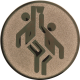 Bronze embossed aluminum emblem 25mm - Basketball pictogram