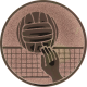 Bronze embossed aluminum emblem 25mm - Volleyball neutral