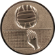 Alu emblem embossed bronze 25mm - volleyball neutral 3D