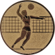 Emblème en aluminium gaufré bronze 25mm - Volleyball hommes