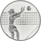 Emblème en aluminium gaufré argent 25mm - Volleyball Femme